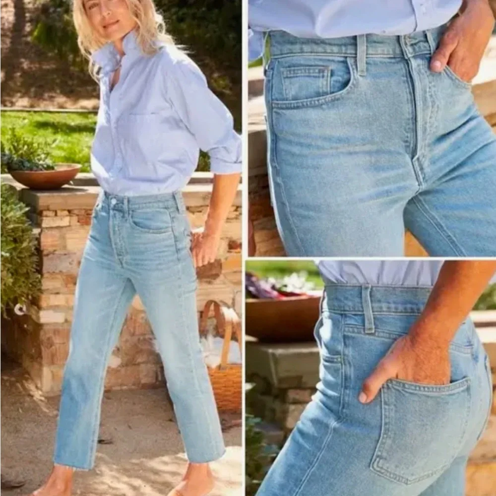 Frank & Eileen Monaghan High Rise Raw Hem Cropped Jeans - Picture 1 of 9